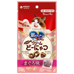 （まとめ買い）ユニ・チャーム 銀のスプーン お魚味クリームどーにゃつ まぐろ味 24g 猫用おやつ 【×20セット】