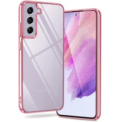 Galaxy S21 5G ケース クリア SC-51B SCG09 GalaxyS21 カバー 透明 保護カバー 耐衝撃 軽量 スマホケース ソフト TPU 薄型 背面クリア ストラップホール付き（ローズゴールド） 0