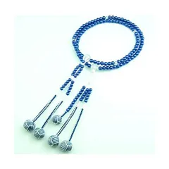 妙蓮花 数珠 創価学会用 ＰＣパール 念珠 男性女性通用 9寸 Mサイズ サファイアブルー 手毬房 アクリル製水晶仕立 SGI数珠 (２色手毬房)