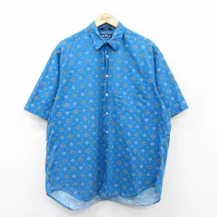 XL/古着 ノーティカ 半袖 ブランド シャツ メンズ 90s 総柄 大きいサイズ ロング丈 コットン 水色 25jun16 中古 トップス
