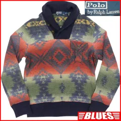 POLO RALPH LAUREN ラルフローレン セーター ニット M スウェット 古着 メンズ ネイティブ柄 ニット_セーターサイズM一覧←SEULB屋着古← TY4025