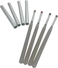 ルナリ ジェルネイル ブラシ キャップ付き 筆 4本 セット セルフネイル ネイルアート( フラット)