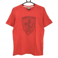 ★値下げ★【美品】プーマ Tシャツ レッド ビッグプリント フェラーリ メンズ US-S ゴルフウェア PUMA