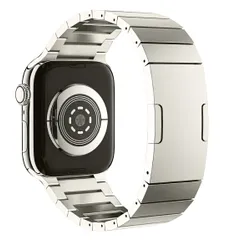【迅速発送】MaKTech チタンバンド、埋め込みバックル付き軽量メタルブレスレットストラップ、Apple Watch 9/Ultra 2/SE/2023/8/7用 (46mm/45mm/44/49mmチタン)