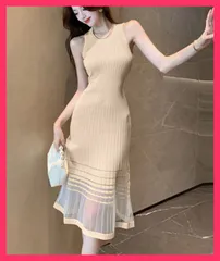 【スタッフおすすめ！】 ニットワンピース レディース 春夏秋冬 キレイめワンピース/インナーワンピース/細身大人ワンピース 可愛い ノースリーブワンピ ラウンドネ おすすめ おしゃれ　かわいい　人気 98QKYI-001