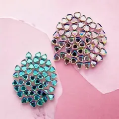 アクリル パーツ オーロラハートストーン 9mm 煌めく ネイルパーツ デコパーツ ハンドメイド 手芸 材料 ピアス ヘアアクセサリー pt-2825