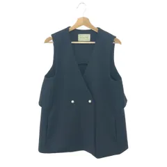 美品 UNITED ARROWS ユナイテッドアローズ スポンジー パールモチーフバックペプラムベスト サイズ:38  ネイビー  レディース 　240001154542