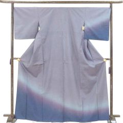 付下 身丈168cm 裄70cm 前幅24.5cm 後幅30cm 袖丈49cm 袖幅35.5cm レディース 袷 ぼかし 裄長 裄L-LLサイズ 秋冬春用 正絹（シルク）グレー トールサイズ やや難 リメイク リユース リサイクル【呉服のきくや】