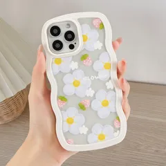 【新着商品】ストラップホール付き アイフォン ワイヤレス充電対応 スマホケース 14/13 耐衝撃 軽量 ケース 薄型 透明 6.1インチ 可愛い 対応 韓国 おしゃれ - TPUカバー クリア ホワイトフレーム 13ケース iPhone & iPhone 1