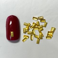 ネイルパーツ スタッズ 長方形 ゴールド ぷっくり 大量 ３０粒セット