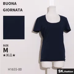 ★美品★ BUONA GIORNATA ボナジョルナータ トップス　カットソー　半袖　クルーネック　ラインストーン　華やか 　ネイビー　 【H1655-00】 送料無料　古着　レディースのサムネイル