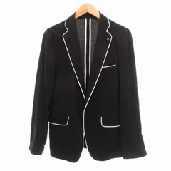 フレッドペリー FRED PERRY パイピングテーラードジャケット ブレザー ピンバッジ付 L 黒 ブラック /UO IBO62のサムネイル