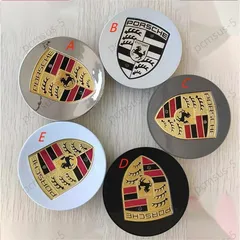 ☆ ポルシェ　65ミリ　クレストキャップ　美品　純正　☆ PORSCHE】ポルシェマカン65mmカラークレスト黑センターキャップ