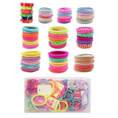 新品 TUDOUZZZ ヘアゴム 髪ゴム 子供 小さい キッズ ヘアアクセサリー 100個セット 女の子 絡まらない ヘアアクセサリー カラフル 輪ゴム おしゃれ ヘアアレンジ ヘアバンド 大容量 保育園 女の子 髪飾り キャンディーカラー 収納ボックス付き