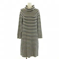 マークジェイコブス MARC JACOBS ニットワンピース ミモレ ロング 長袖 タートルネック ボーダー柄 ロゴ S 黒 ブラック 白 ホワイト /BB ■GY14 ■MAのサムネイル