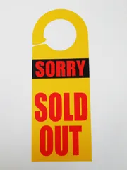 売り切れ SOLD OUT ドア ノブ サイン プレート 売切れ 完売 看板 札 案内 サインプレート ドアフック 300