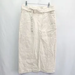 ◇ ⊇ niko and … ニコアンド ウエストベルト ロング フレア スカート サイズ4 ベージュ系 レディース E  【1412260037259】