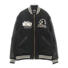 HYSTERIC GLAMOUR (ヒステリックグラマー) 20AW Stadium Jumper ×ウィンダンシー スタジアムジャンパー  レザー切替スタジアムジャケット WDS-HYS-2-01 ブラック - メルカリ