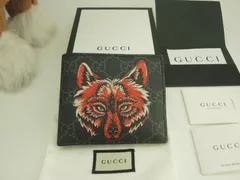 GUCCI グッチ　2つ折り財布 ウルフ 狼　オオカミ GGスプリーム brandshoptokyos_9497