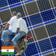 【商用可】インドのボトムズ ルンギ布「STITCHED（縫い合わせ済み）」75