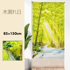 のれん 暖簾 おしゃれ カーテン 間仕切り 仕切りカーテン 目隠し 絵画 写真 写実的 自然 風景 ナチュラル 木漏れ日 85×150cm