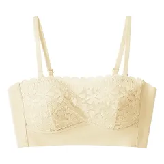 ブラトップ チューブトップ ブラジャー 軽量 ストラップレス バックホック 肩紐付 滑り止め 谷間 4段4列 着こなし3種 伸縮性 締付けない M L 黒 白 茶 ha-003