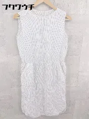 ◇ Adam et Rope アダム エ ロペ ストライプ ノースリーブ 膝丈 ワンピース サイズ38 ホワイト ネイビー レディース 【中古】 【1002800543472】