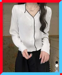 新品 ニットトップス レディース Vネック長袖 ニットソー 韓国風 カーディガン 長袖 大人可愛いトップス 【 送料無料 】