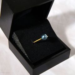 パールリング 真珠 黒真珠 指輪 バロックパール 本真珠 #028C
