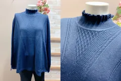 KN9＊6L 大きいサイズ メルミ（コットンシルクニット）ネイビー