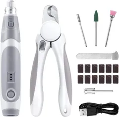 【新品未使用】YOYOSTAR 電動爪トリマーと爪切りのセット 電動爪やすり 犬用爪切り USB充電式 急速充電 40db低ノイズ 三段階変速 ペット用爪切り 安全カット ネイルケア 小型犬 中型犬 大型犬 通用 TKRT20D