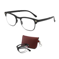 【新品】 [Soarea] 折りたたみ老眼鏡 おしゃれ 携帯 リーディンググラス 軽量 コンパクト老眼鏡 折り畳み式 ブルーライトカット老眼鏡 ケース付け携帯式 読書 細かい作業L2024 (ブラック, 3.5, 倍率)