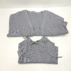 ◇ ⊂ MAJESTIC LEGON マジェスティックレゴン ニット キャミソール カーディガン サイズM ブルー系 レディース E  【1501230025188】のサムネイル