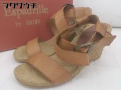 ◇ ◎ GAIMO ガイモ エスパドリーユ ウエッジソール アンクルストラップ サンダル 23㎝相当 ブラウン レディース 【中古】 【1103040002429】