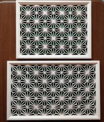 38 麻の葉組子　カラーアクリル板入り2枚一組 木製額縁