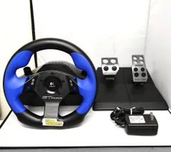 T【HY】O【中古】【動作未確認】PS2 グランツーリスモ3 ハンドルコントローラー Logitech GT FORCE ペダル ACアダプター セット[送料無料(一部地域を除く)]HY002