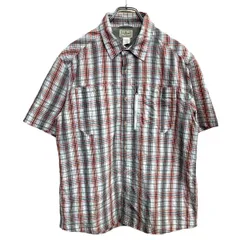 & L.L.Bean 半袖シャツ Lサイズ エルエルビーン チェックシャツ レッド グレー 古着卸 アメリカ仕入 t2408-3533