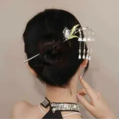 簪ヘアアクセサリーレディース浴衣髪飾り鈴蘭花人気上品大人ホワイトかんざし和風小物