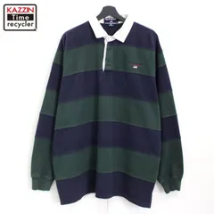90s vintage POLO SPORTS ボーダー柄 ラガーシャツ メンズ 表記XLサイズ