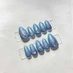 アリエル風 グラデーション グリッター ネイル