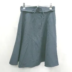 ◇ Θ◎ MEW'S REFINED CLOTHES 膝丈 フレア スカート サイズ38 ネイビー レディース E  【1502180016196】
