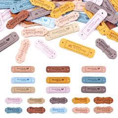 革タグ レザーのラベル 約76枚セット ミックスカラー 縫製タグ 合皮タグ ハンドメイドタグラベル 穴あき Beadthoven 英文柄 Handmade 刺繍タグ 革ラベル DIY 手作り 衣類 バッグ 帽子 スカーフ 装飾 飾り 手芸 パーツ クラフト用品