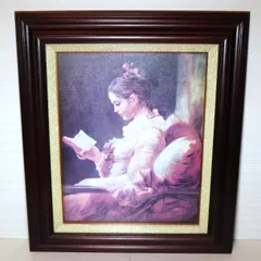 フラゴナール 読書をする女 宝石画 貴石画 油絵 フラゴナール 読書をする女 宝石画 貴石画 油絵 - メルカリ
