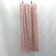 ◇ ⊂ Louemeルエム スパンコール ロング フレア フレアスカート サイズF ピンク系 レディース E  【1505290007269】