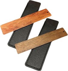 DAZUMA しおり 木製 木片 木のしおり 高見え 希少木 銘木 無垢材 職人 手作り ハンドメイド 材料 革ケース 木製しおり 栞( ウォールナット 花梨)