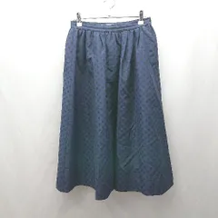 ◇ Θ Spick & Span スピック＆スパン 水玉 膝下丈 台形型 スカート サイズL ネイビー系 レディース E  【1503060045251】