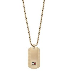 トミーヒルフィガー Tommy Hilfiger ドックタグ ロゴ プレート ネックレス ペンダント ゴールド メンズ アクセサリー Nelson H-Link 2790423 f06l