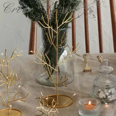 in bloom アクセサリースタンド ツリー ＬＬサイズ インブルーム アクセサリー 収納 ディスプレイ 真鍮風 ネックレス チョーカー ブレスレット トレー ジュエリースタンド トレイ オブジェ リビング