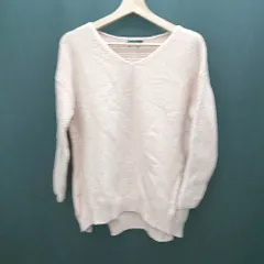 ◇ ⊇ ITEMS URBAN RESEARCH アーバンリサーチ Vネック 長袖 ニットトップス サイズフリー ペールオレンジ レディース E  【1412260023931】