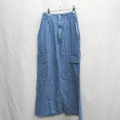 ◇ Θ LAKOLE ウエストの後ろ部分にゴム入り ロング丈 ストレート スカート サイズ S ブルー系 レディース E  【1410290054352】